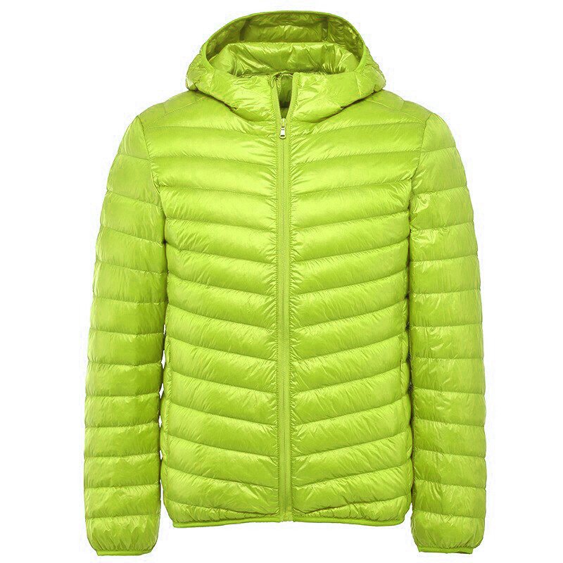 Plus Size Jacket 2022 Spring Men's Lightweight Water-Resistant Packable Hooded Puffer Jacket Orange