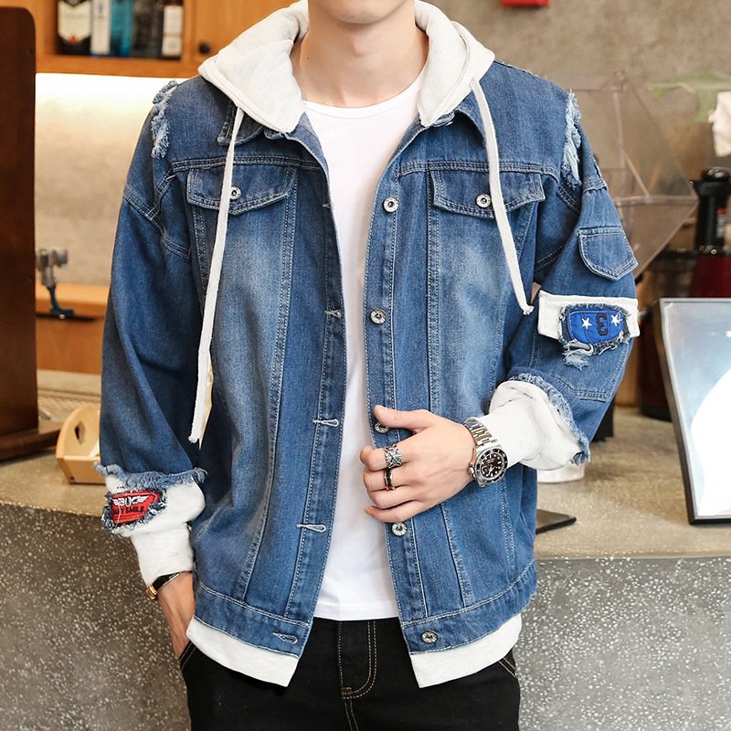 Fashion Trend Hooded Plus Size Oversized Men's Jackets New Trend Denim Jackets For Men