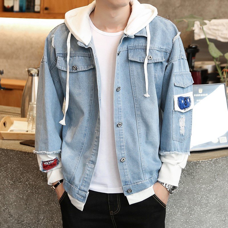 Fashion Trend Hooded Plus Size Oversized Men's Jackets New Trend Denim Jackets For Men