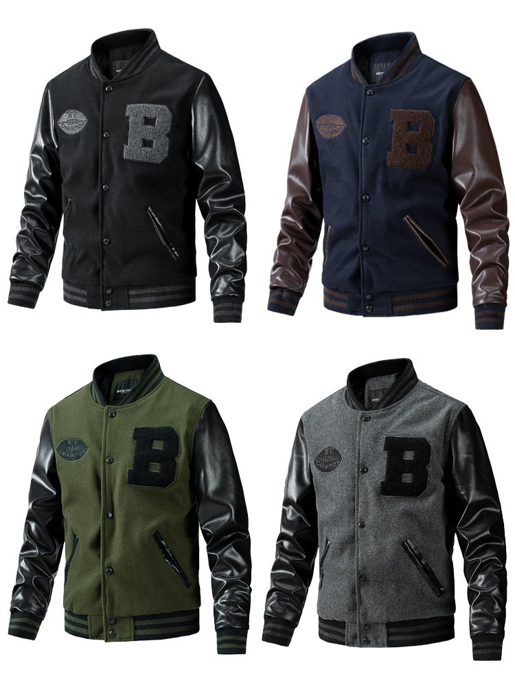 High Quality Varsity Jacket Men And Women Chenille Embroidery With Leather Sleeves Custom Varsity Baseball Jacket