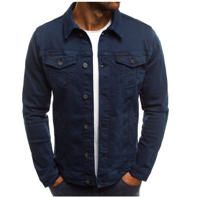 2024 Factory wholesale Custom European and American new denim jacket slim multi-pocket jacket button tooling men's jacket