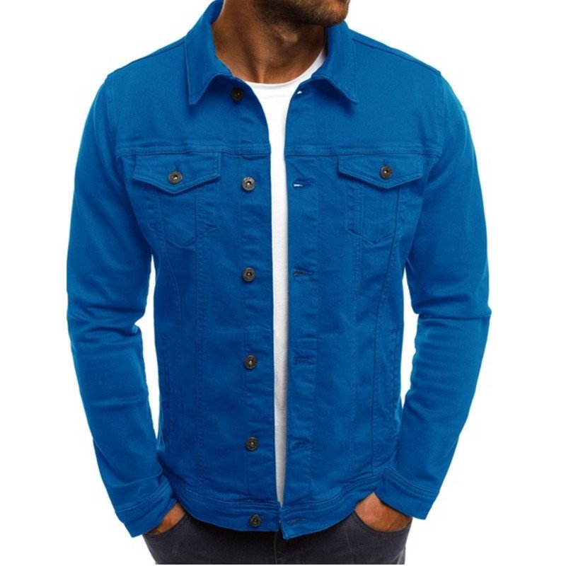 2024 Factory wholesale Custom European and American new denim jacket slim multi-pocket jacket button tooling men's jacket