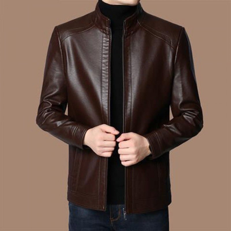 2023 Men's Jackets Leather Winter Thickened High Quality Leather Bomber Jacket Fashion Casual Leather Jackets For Men