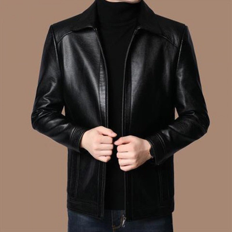 2023 Men's Jackets Leather Winter Thickened High Quality Leather Bomber Jacket Fashion Casual Leather Jackets For Men