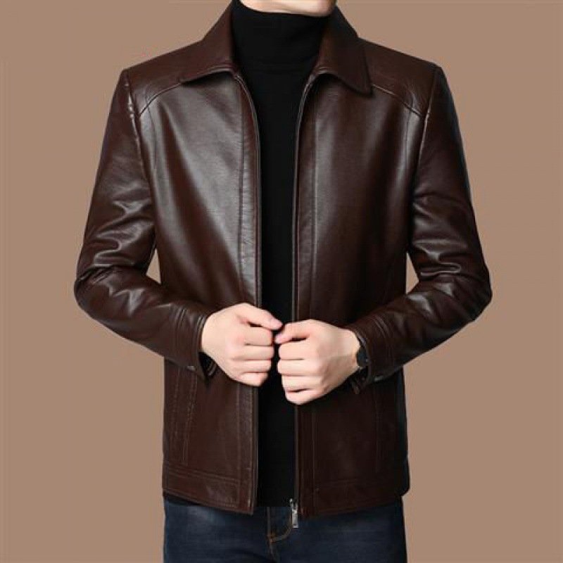 2023 Men's Jackets Leather Winter Thickened High Quality Leather Bomber Jacket Fashion Casual Leather Jackets For Men