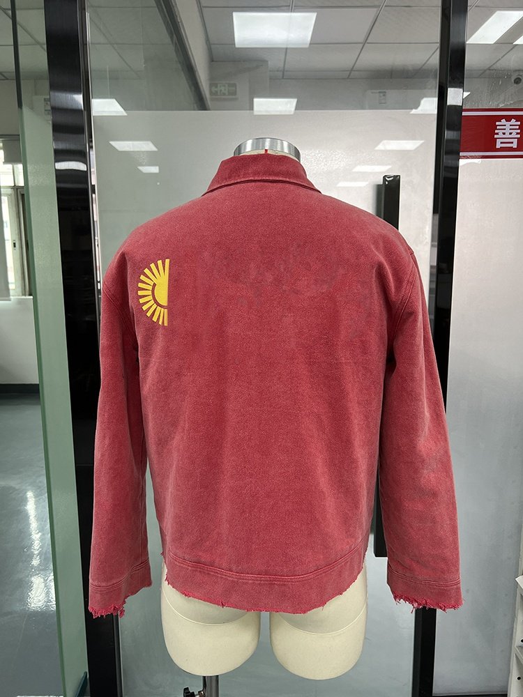 Salati Jackets Manufacturer Custom Acid Wash Distressed Duck Canvas Vintage Zip Up Work Wear Detroit Workwear Men's Work Jackets