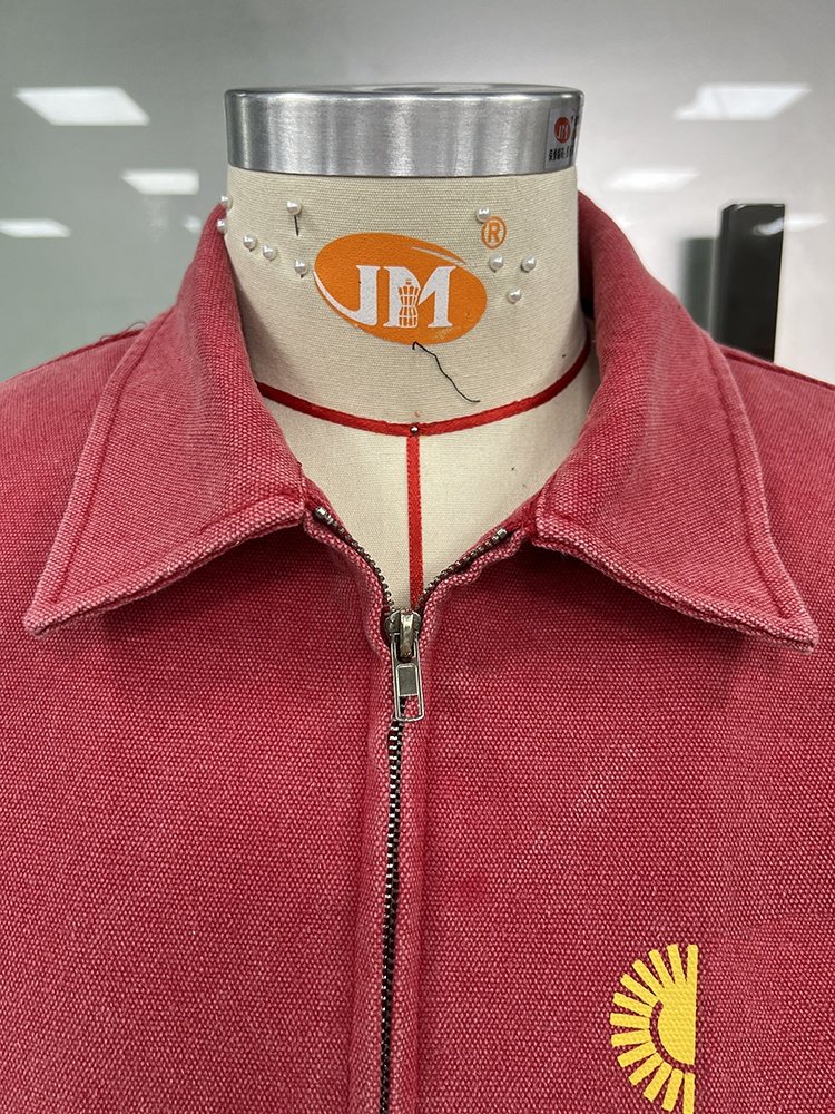 Salati Jackets Manufacturer Custom Acid Wash Distressed Duck Canvas Vintage Zip Up Work Wear Detroit Workwear Men's Work Jackets