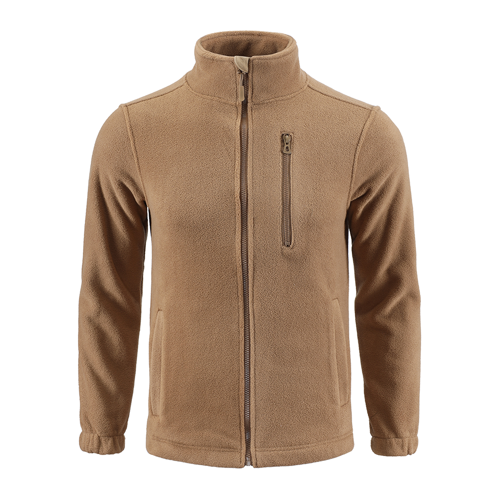 Khaki Color Custom winter windproof mens work wear winter soft shell waterproof outdoor polar fleece jacket