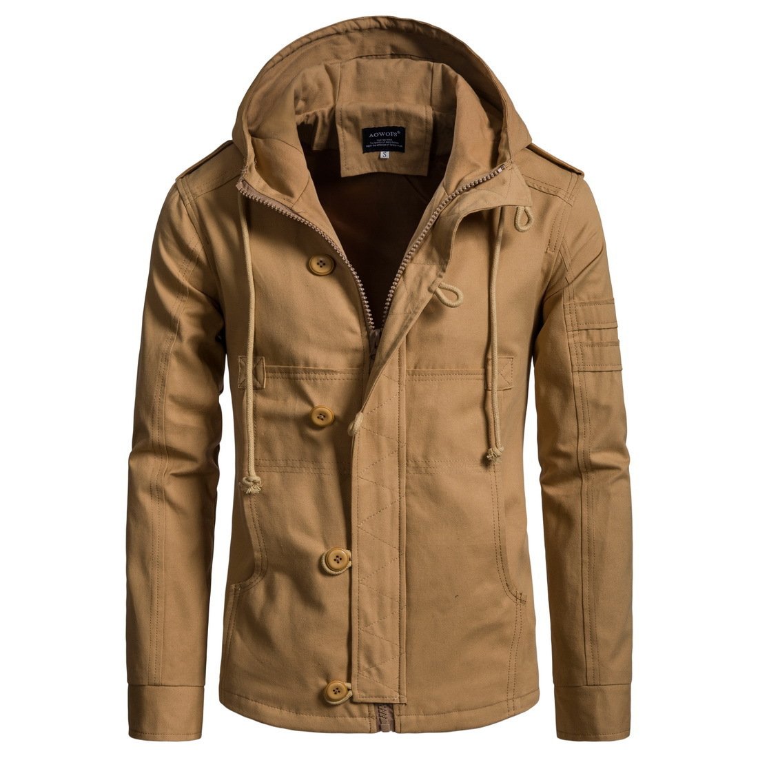 OEM Custom Design Winter Men Coat Cotton Padded Hooded Down Coat Casual Jacket loose Outwear