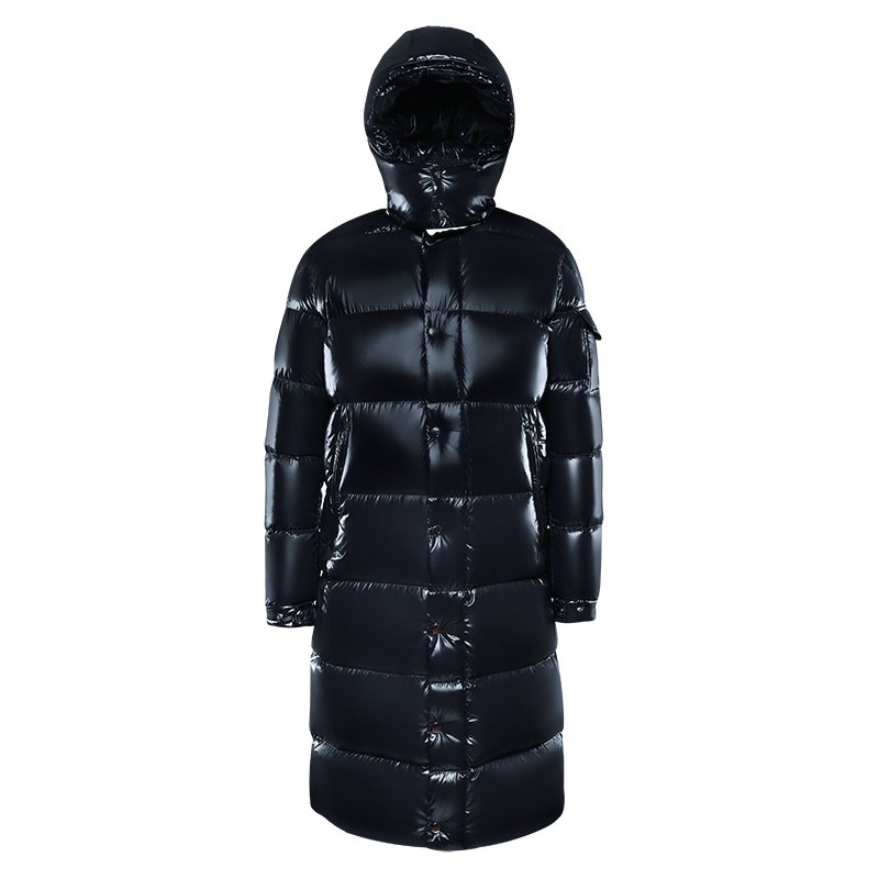 Custom Canada winter High Quality shiny goose Men Tall Duck Coat Thick Warm Hooded Black down jacket