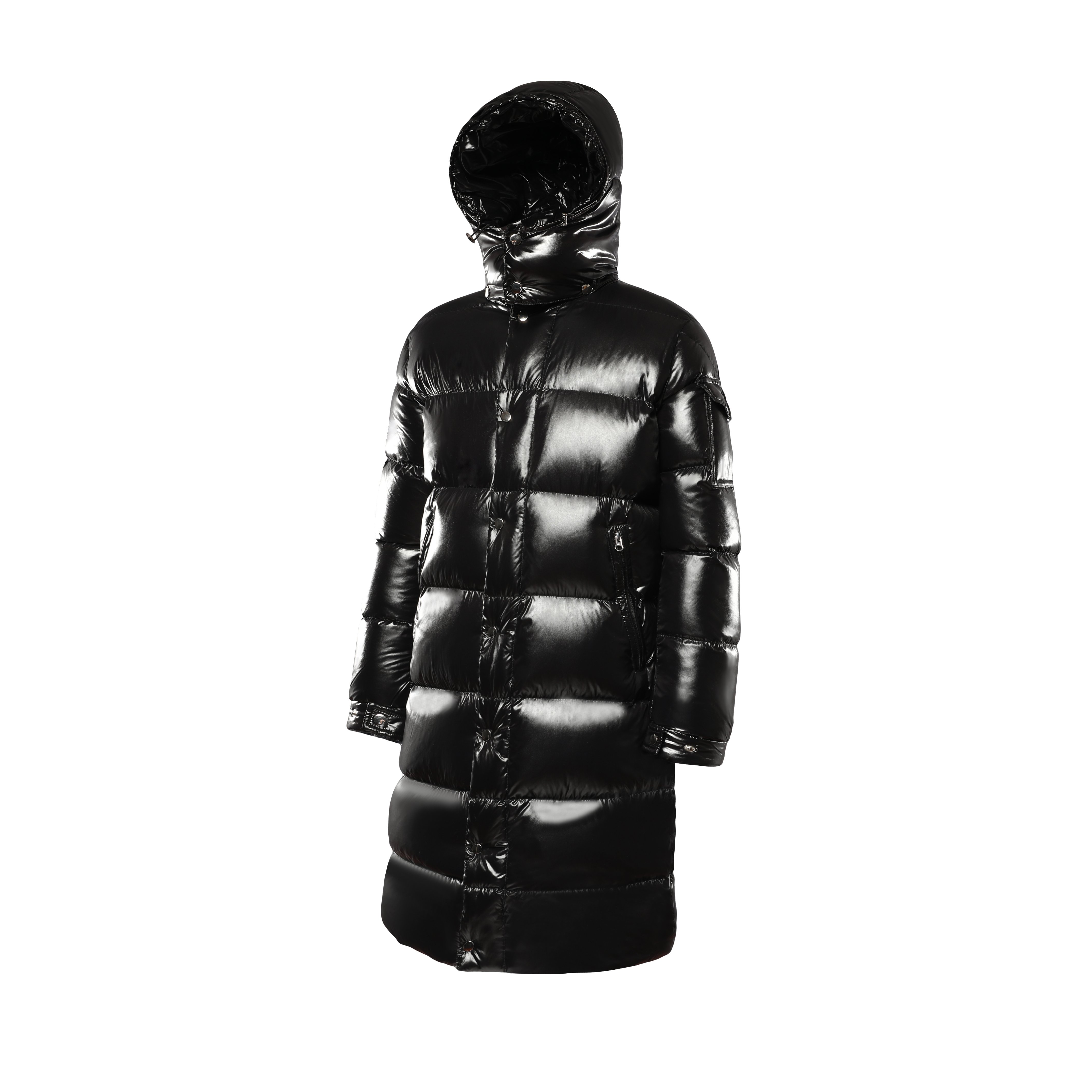 Custom Canada winter High Quality shiny goose Men Tall Duck Coat Thick Warm Hooded Black down jacket