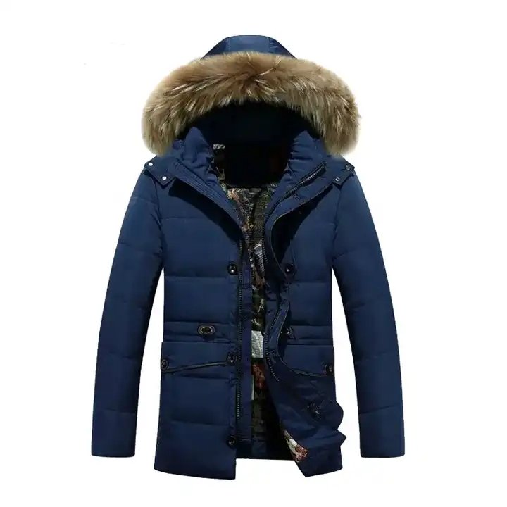 Winter Windproof Warm Men's Pakka Down Jacket with Fur Hood