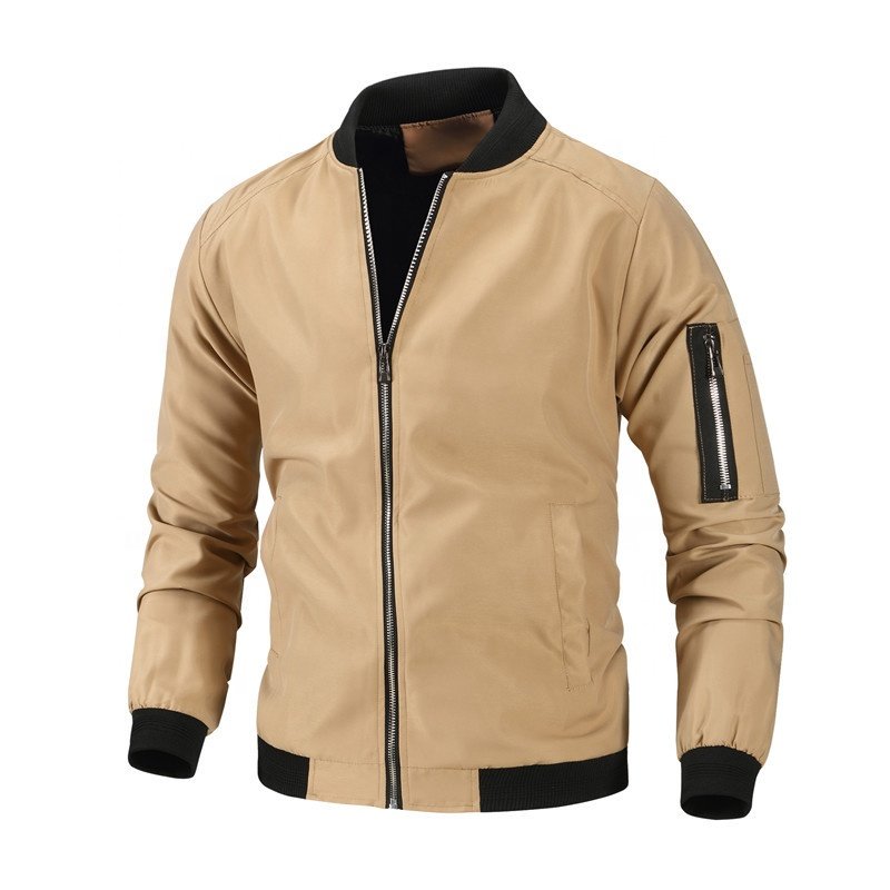 Custom Logo Clothes Men's Jacket Windproof Autumn Long Sleeve Casual Jacket Coat Bomber Jacket