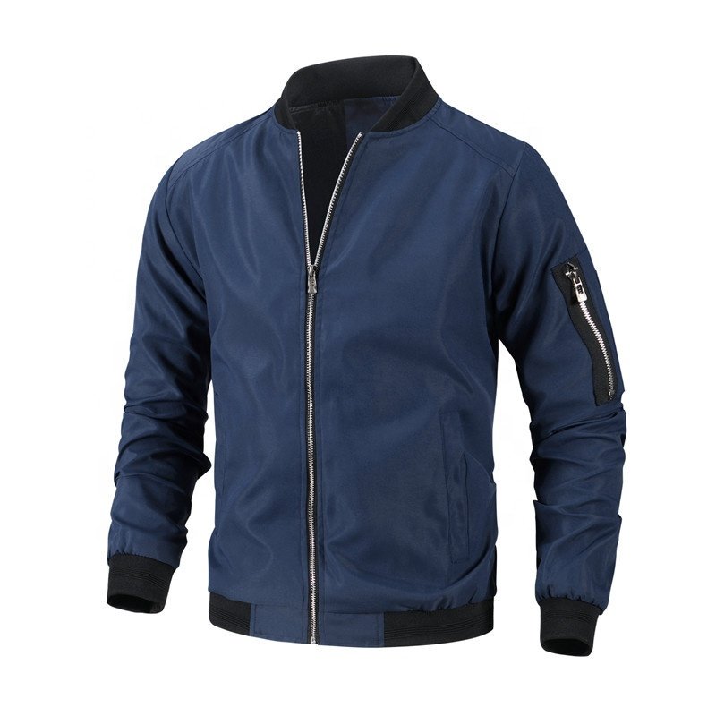 Custom Logo Clothes Men's Jacket Windproof Autumn Long Sleeve Casual Jacket Coat Bomber Jacket