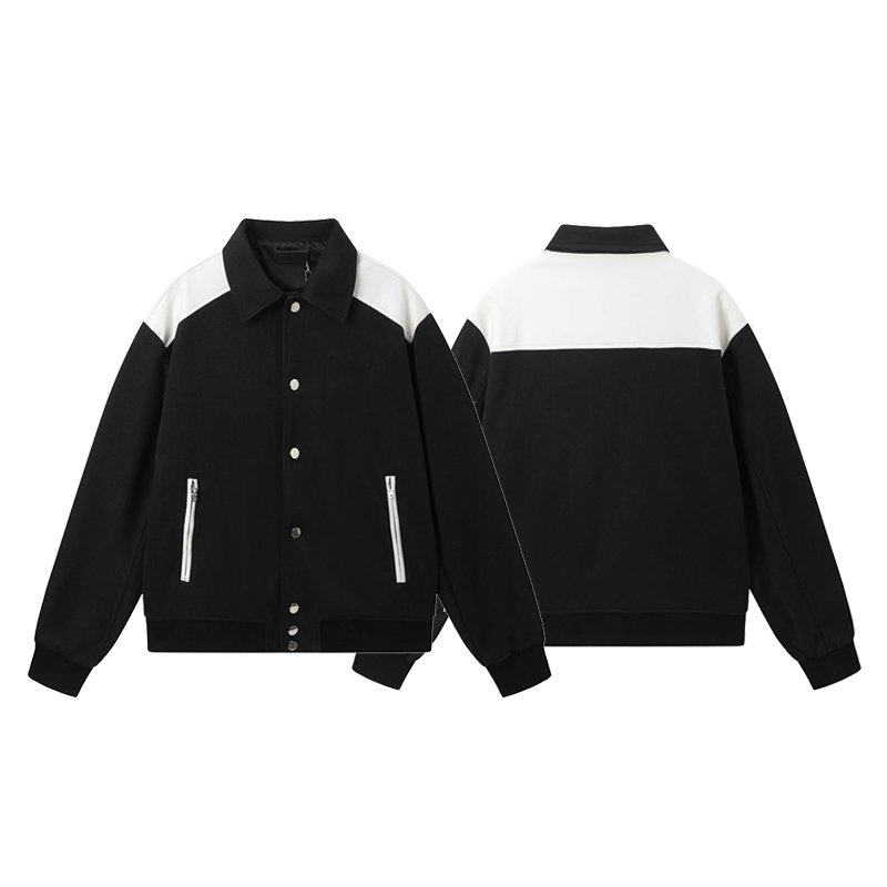 Wholesale New Arrival High Quality Baseball Uniform PU Leather Coat StreetWear Embroider Amirii Oversize Men's Varsity Jacket