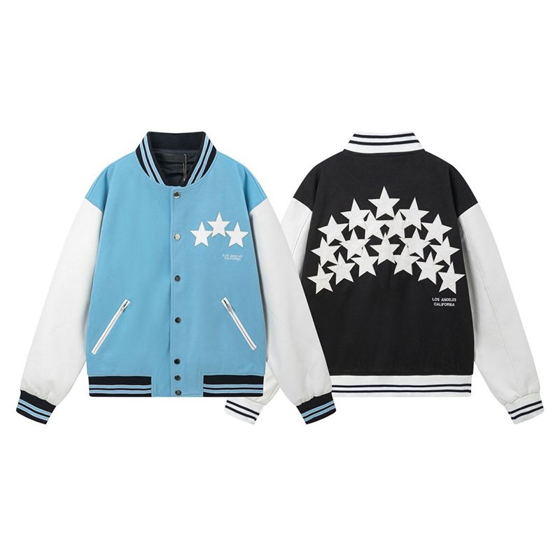 Wholesale New Arrival High Quality Baseball Uniform PU Leather Coat StreetWear Embroider Amirii Oversize Men's Varsity Jacket