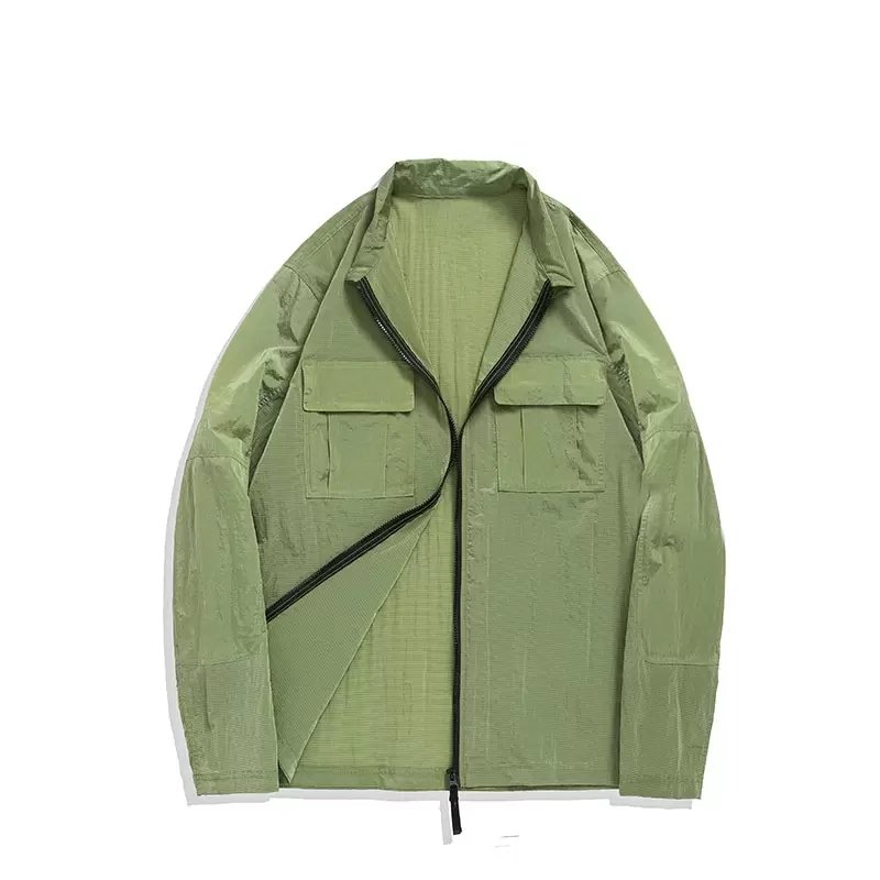 nylon Men's Jackets Summer light and thin couple style coat Leisure outdoor long sleeve tooling Outerwear