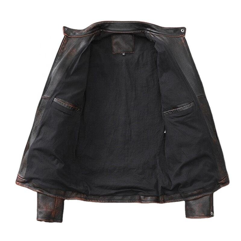 High Quality Fashion Leather Jackets For Men's Plain Solid Color Plus Size Breathable Custom Men Leather Jackets