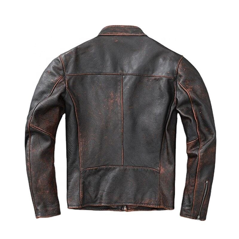 High Quality Fashion Leather Jackets For Men's Plain Solid Color Plus Size Breathable Custom Men Leather Jackets