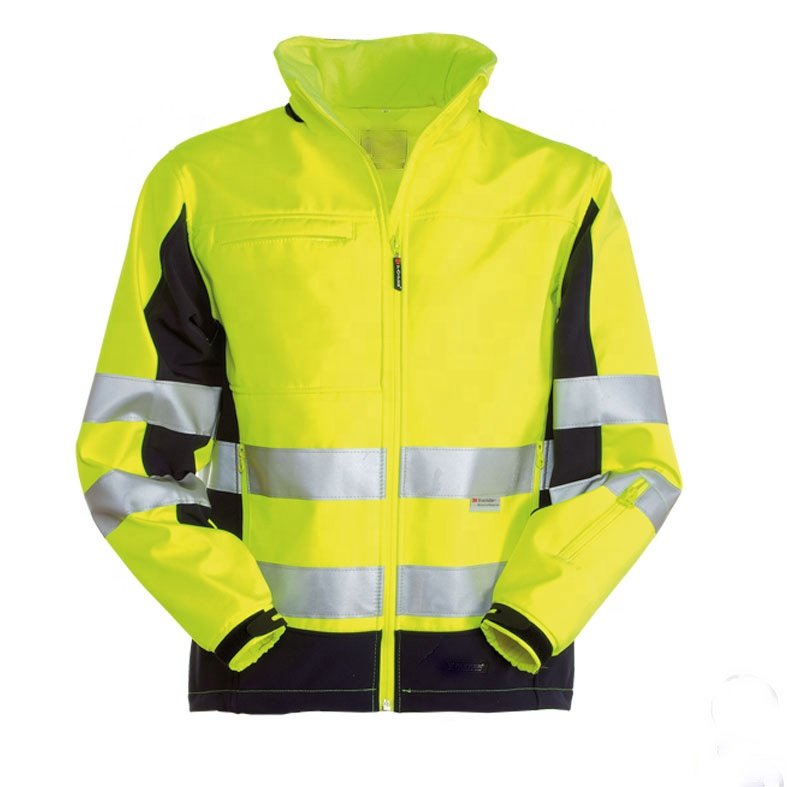2024 OEM Custom Logo High Quality Reflective Safety Men's Uniform Work wear Jacket Yellow Fleece jacket