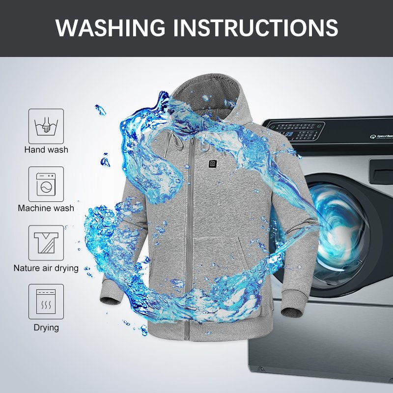 USB Battery Powered Heated 5V /2A Plus Size Women Men's Jacket Smart Temperature Control Outdoor Classic Style Hoodie