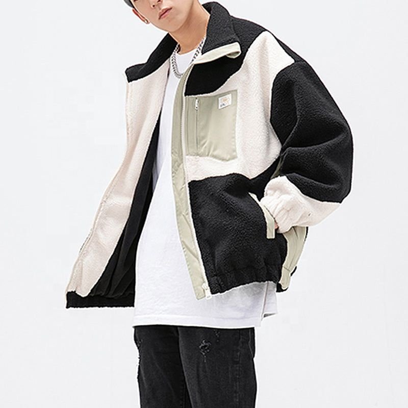 Customized Warm Comfortable Winter Polyester Men's Leisure Soft Heavyweight Sherpa Fleece Jacket