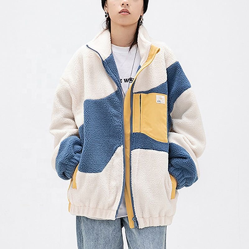 Customized Warm Comfortable Winter Polyester Men's Leisure Soft Heavyweight Sherpa Fleece Jacket