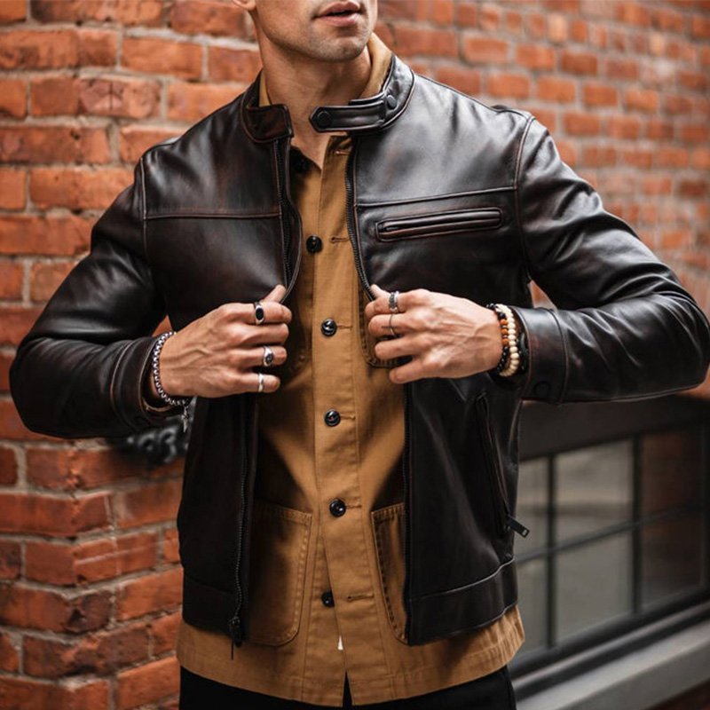 Factory direct new style puffer men's jacket and autumn and winter men's leather jacket
