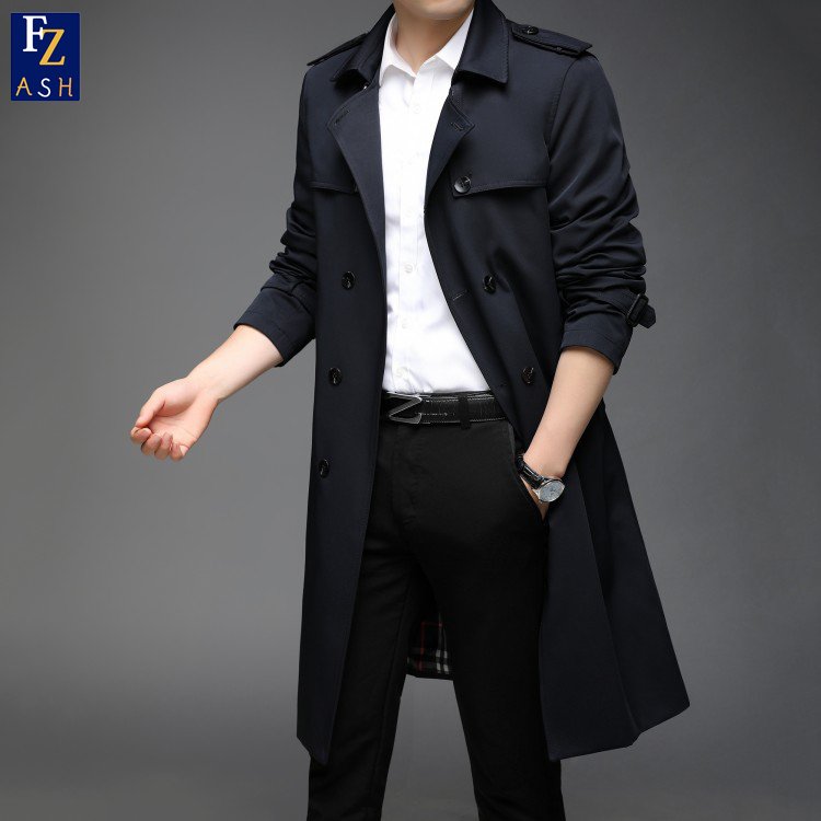 Wholesale Customized Hot Sale 2023 Fall New Long Sleeve Jacket Casual Lapel Mid Length Business Large Size Men's Jacket