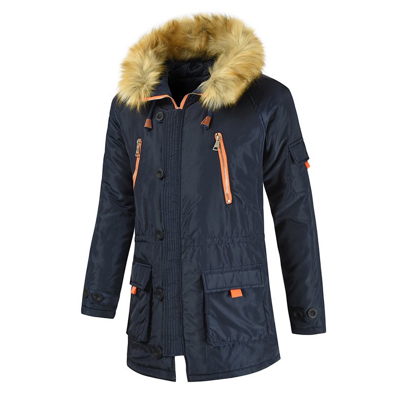 Fur Hooded Parka Men Coats Winter Fleece Jackets Men Slim Thicken Outwear Warm Coat Top Brand Clothing Casual Men's Tops