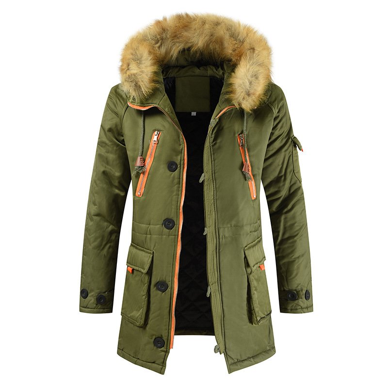 Fur Hooded Parka Men Coats Winter Fleece Jackets Men Slim Thicken Outwear Warm Coat Top Brand Clothing Casual Men's Tops