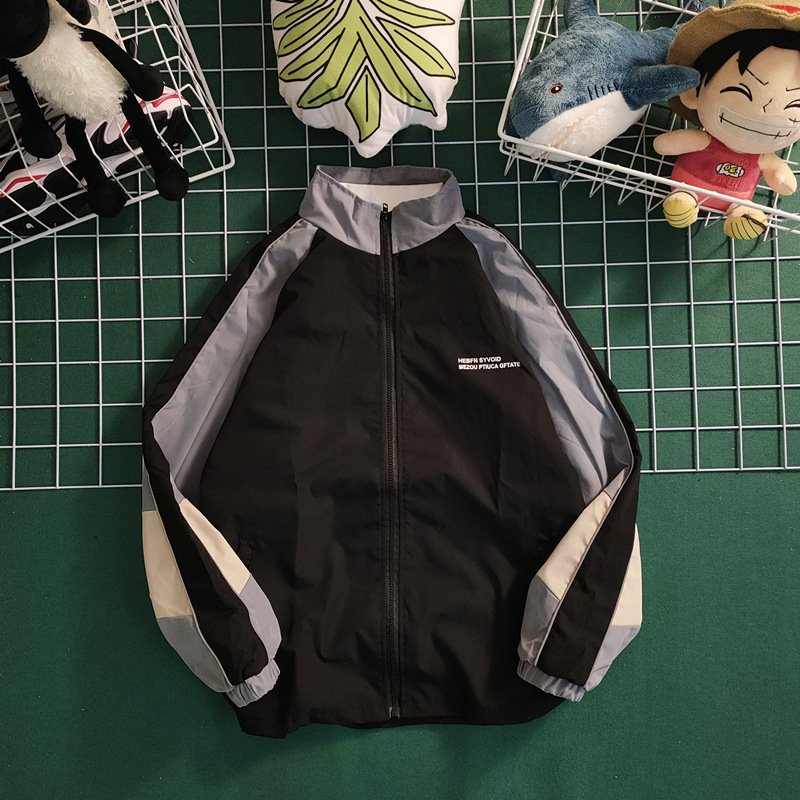 Zip Up Top Long Sleeve Fashionable Varsity Men's Coats Collage Outdoor Men's Jackets