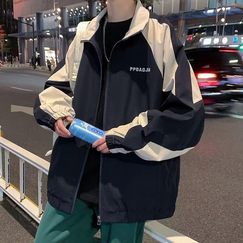 Zip Up Top Long Sleeve Fashionable Varsity Men's Coats Collage Outdoor Men's Jackets