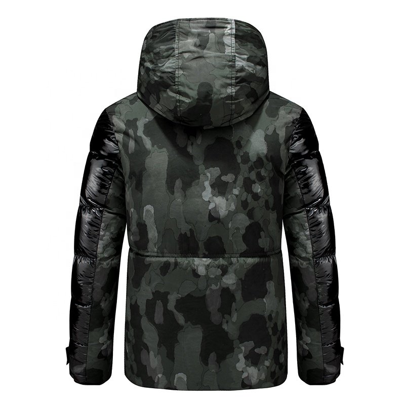 high quality oem hooded black heavy designer coat winter bubble plus size custom men shiny puffer outdoor men's jackets