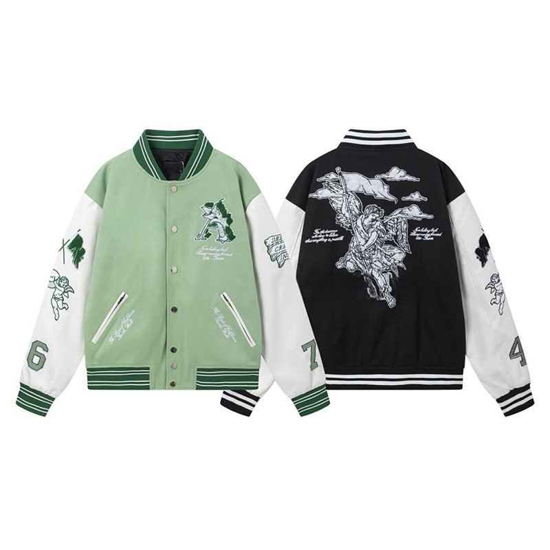 New Arrival High Quality Thick Winter Leather Coat StreetWear Embroidered Baseball Uniform Plus Size Men's Varsity Jacket