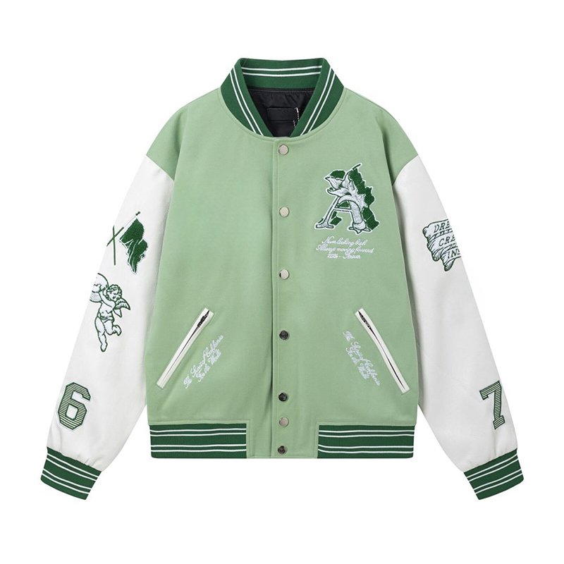 New Arrival High Quality Thick Winter Leather Coat StreetWear Embroidered Baseball Uniform Plus Size Men's Varsity Jacket