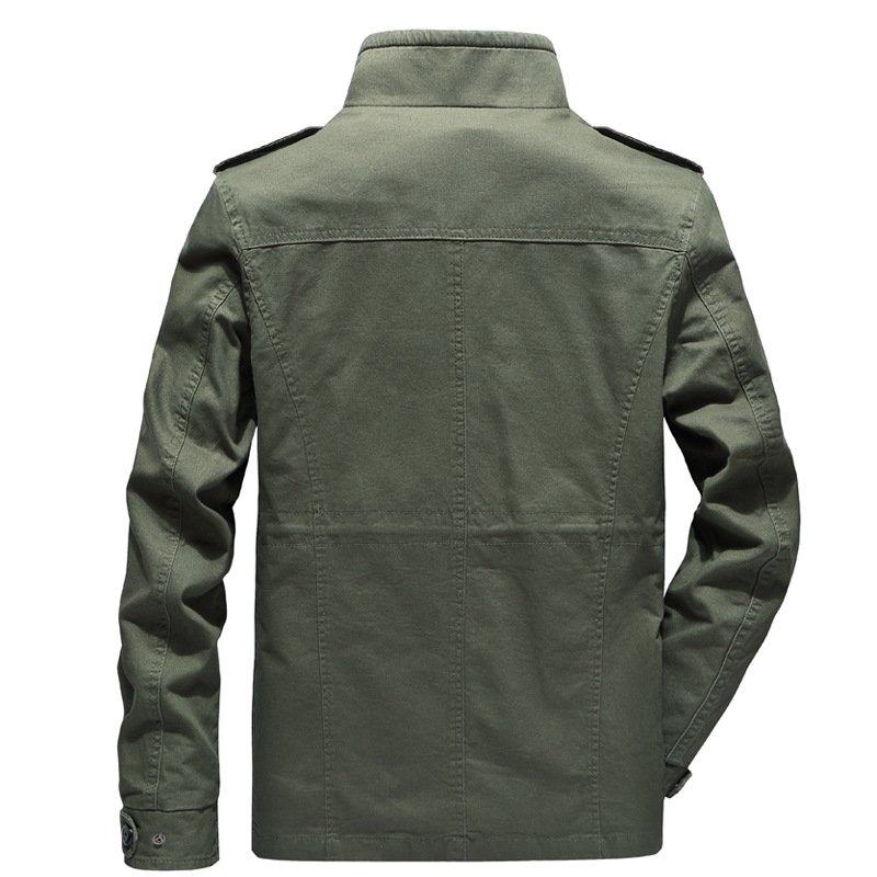 Fleece Men's Jacket Winter Middle-aged and Elderly Stand-up Collar Thick Warm Men's Jacket Clothes Dad Wear Casual Leather