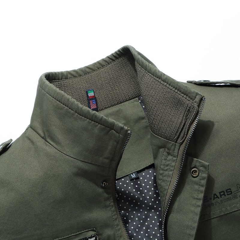 Fleece Men's Jacket Winter Middle-aged and Elderly Stand-up Collar Thick Warm Men's Jacket Clothes Dad Wear Casual Leather