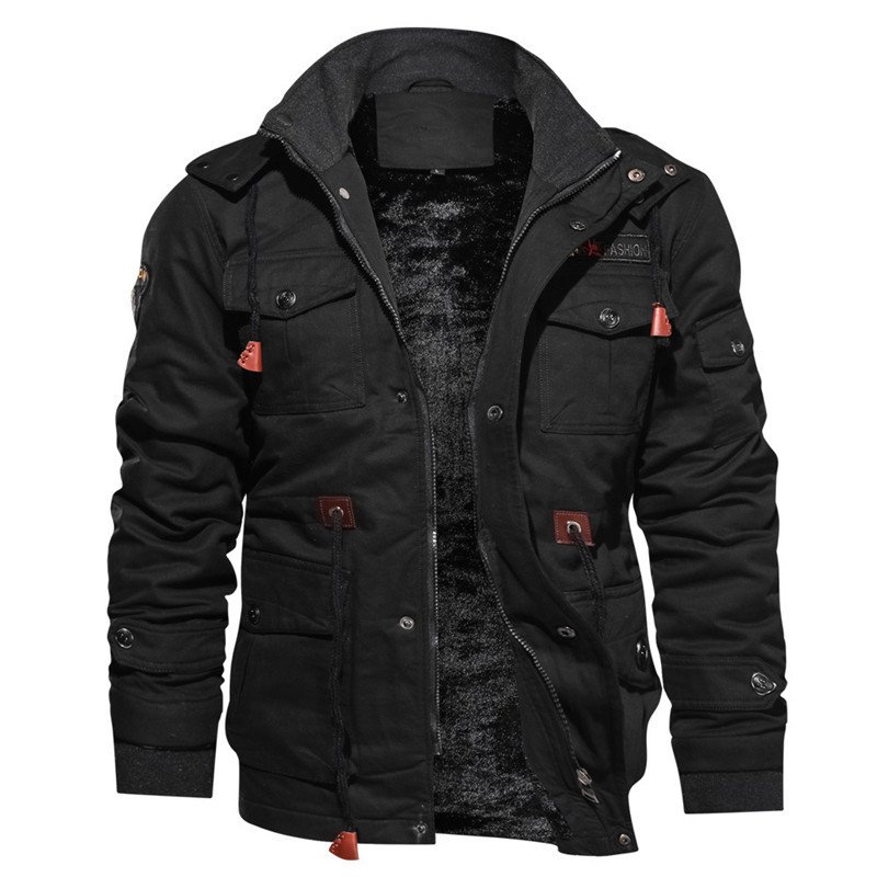 High Quality Cotton Mens Pilot Winter Fleece Jackets Warm Thicken Outerwear Windbreaker Plus Size Men's jackets