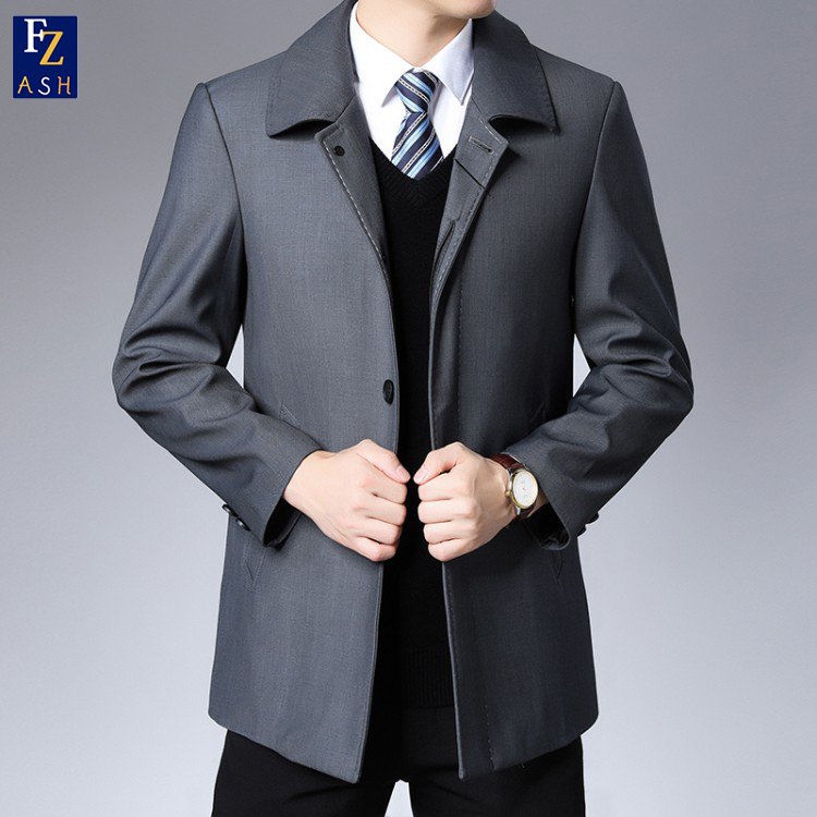 Men's autumn 2023 thin senior Coat Business casual wool men's jacket