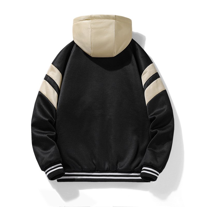 Jacket men's hooded vests loose size cotton fall winter new baseball collar hooded jacket men