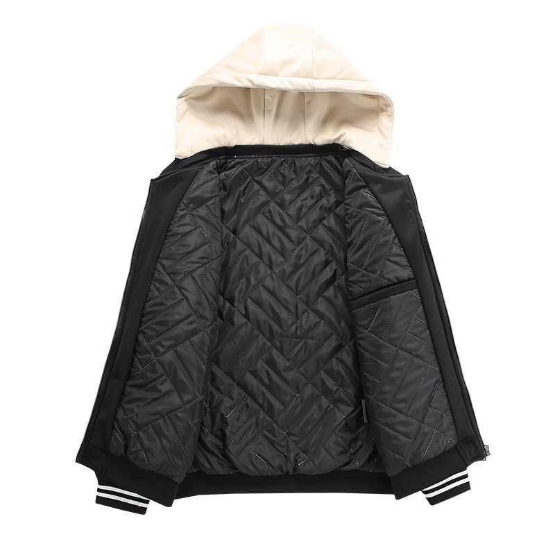 Jacket men's hooded vests loose size cotton fall winter new baseball collar hooded jacket men