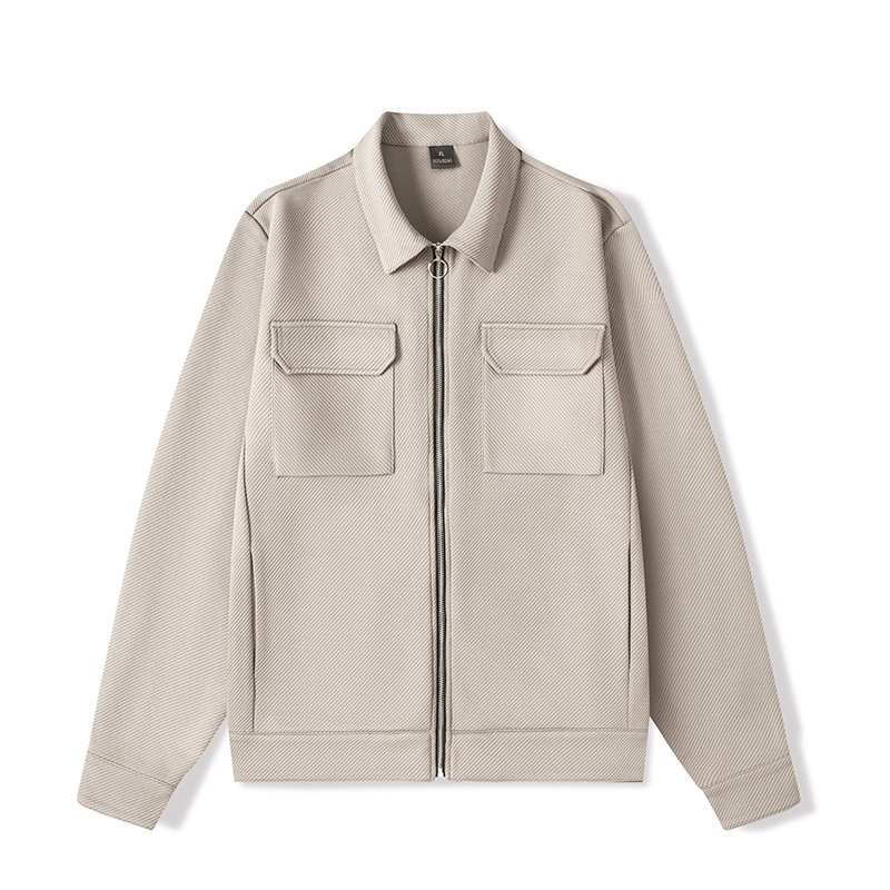 2023 Autumn New Style Plus Size Men's Jackets Windproof Men's Casual Jacket Coat Full Zip Up Solid Color Lapel Casual Jacket