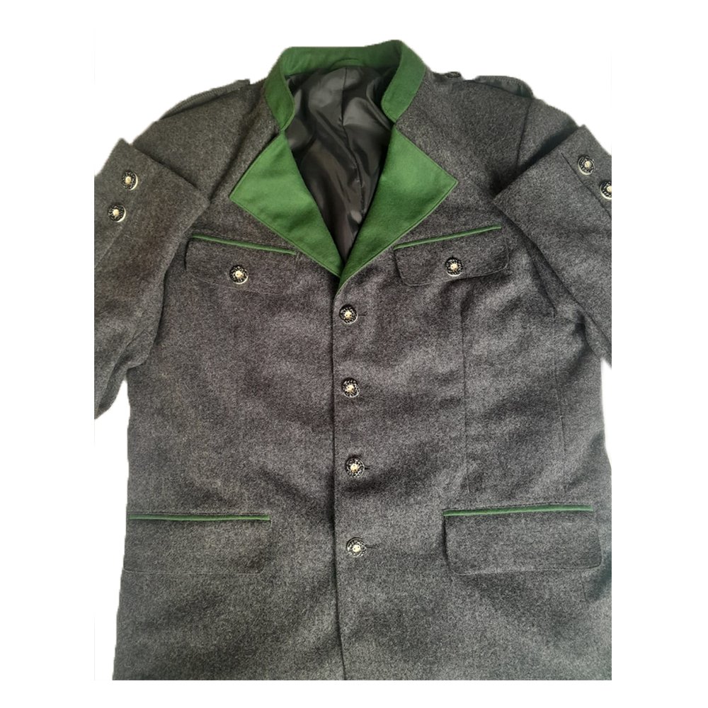 Top Quality Men Wool Jacket Oktoberfest Bavarian Jackets Bavarian Suede Coat Traditional Wool Western Jacket