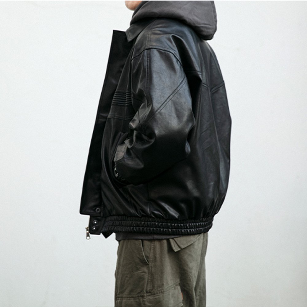 Customized Men's pu Leather Jacket High Quality Windbreak Vintage Patches Racing Motorcycle jacket