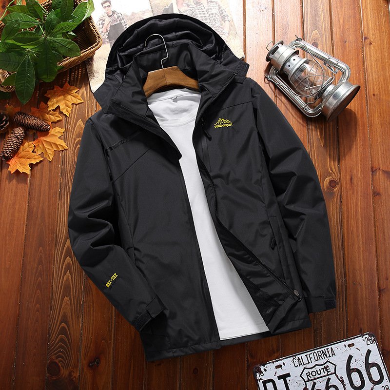 Spring and Autumn Thin Men's Hooded Charge Coat Outdoor Large Water Splash Proof Charge Coat Men's Casual men's Jackets