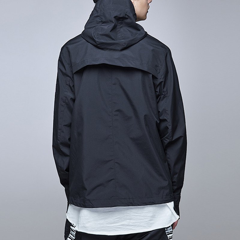 High Quality Trendy Brand High Street Windbreaker Men's Black Loose Retro Jacket