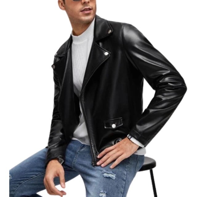 Autumn and winter new men's coat men's motorcycle coat slim lapel men's PU leather jacket