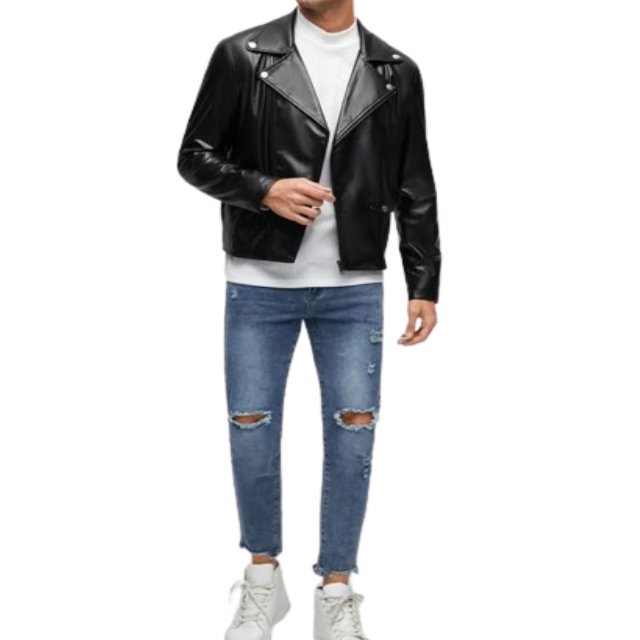 Autumn and winter new men's coat men's motorcycle coat slim lapel men's PU leather jacket