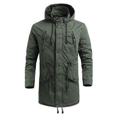 Daily Loose Thin Long Workwear Jacket Outdoor Sports Windbreaker Cotton Men's Coat